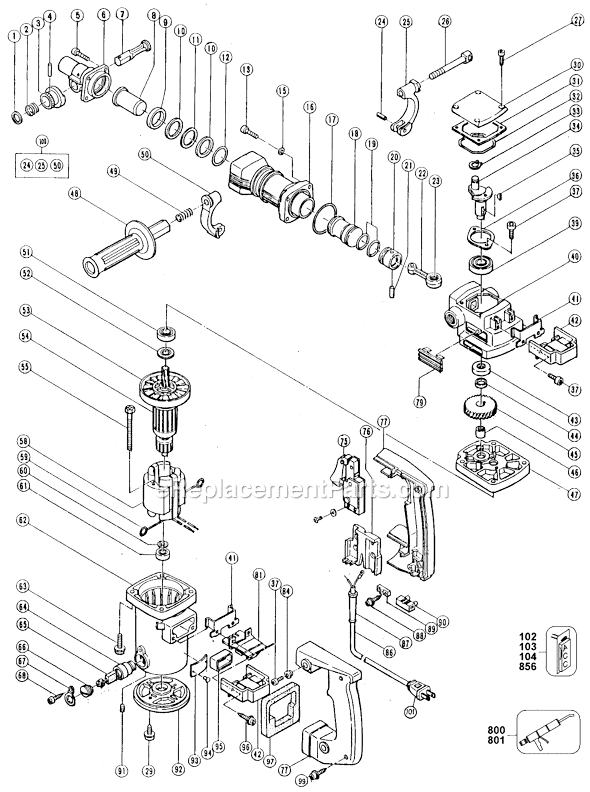 Page A Diagram and Parts List for 5018 Type 1 Black and Decker Hammer Drill